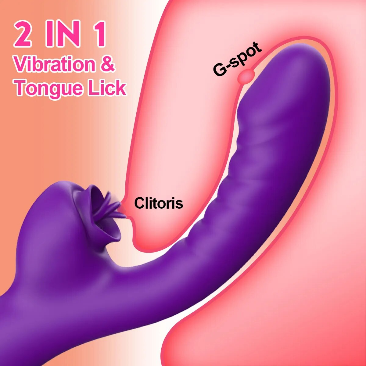 Vibrator For Women 2 In 1 Licking Machine Clitoris Stimulator G-Spot Powerful Vibro Dildo Wand Female Clit Sucker Adult Sex Toys