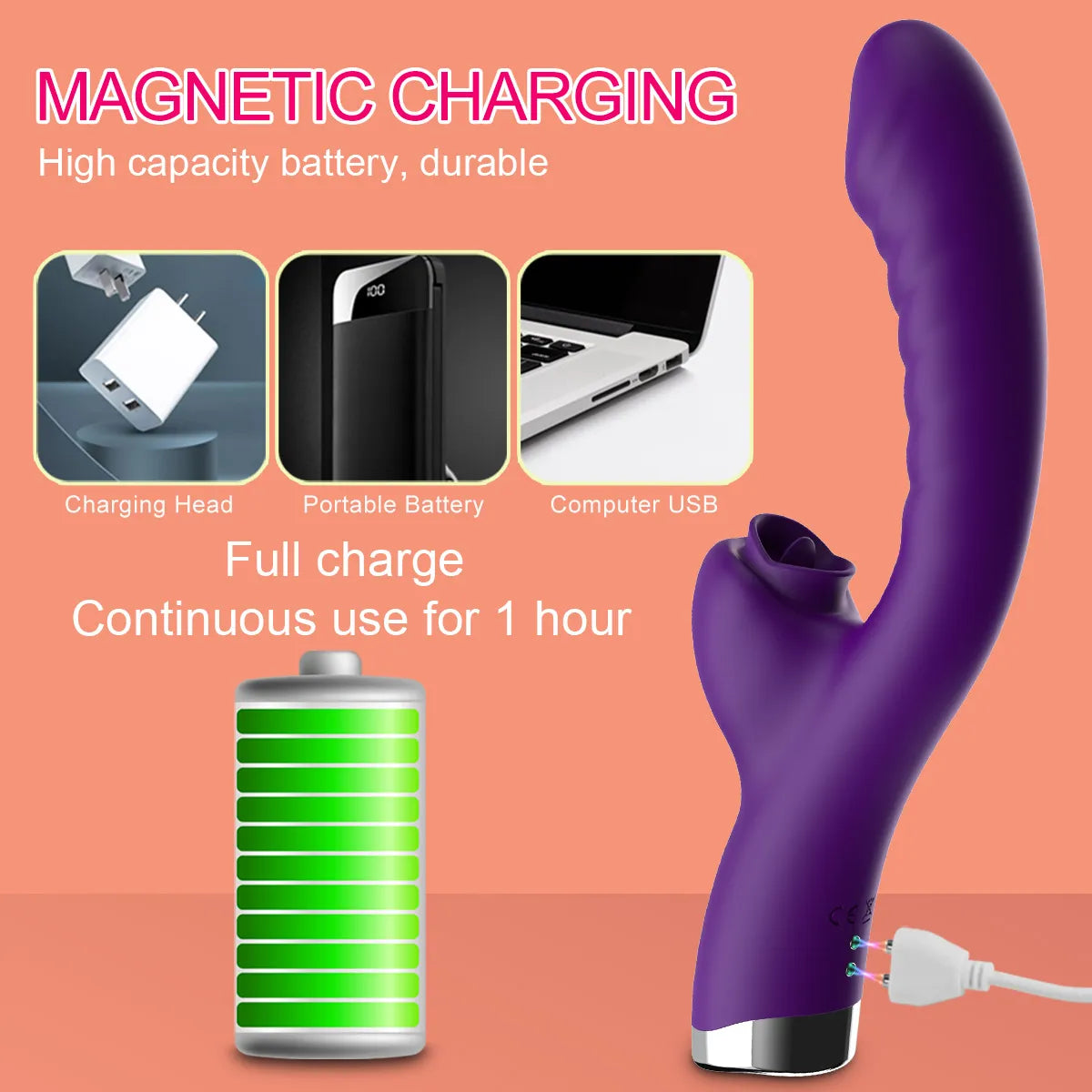 Vibrator For Women 2 In 1 Licking Machine Clitoris Stimulator G-Spot Powerful Vibro Dildo Wand Female Clit Sucker Adult Sex Toys