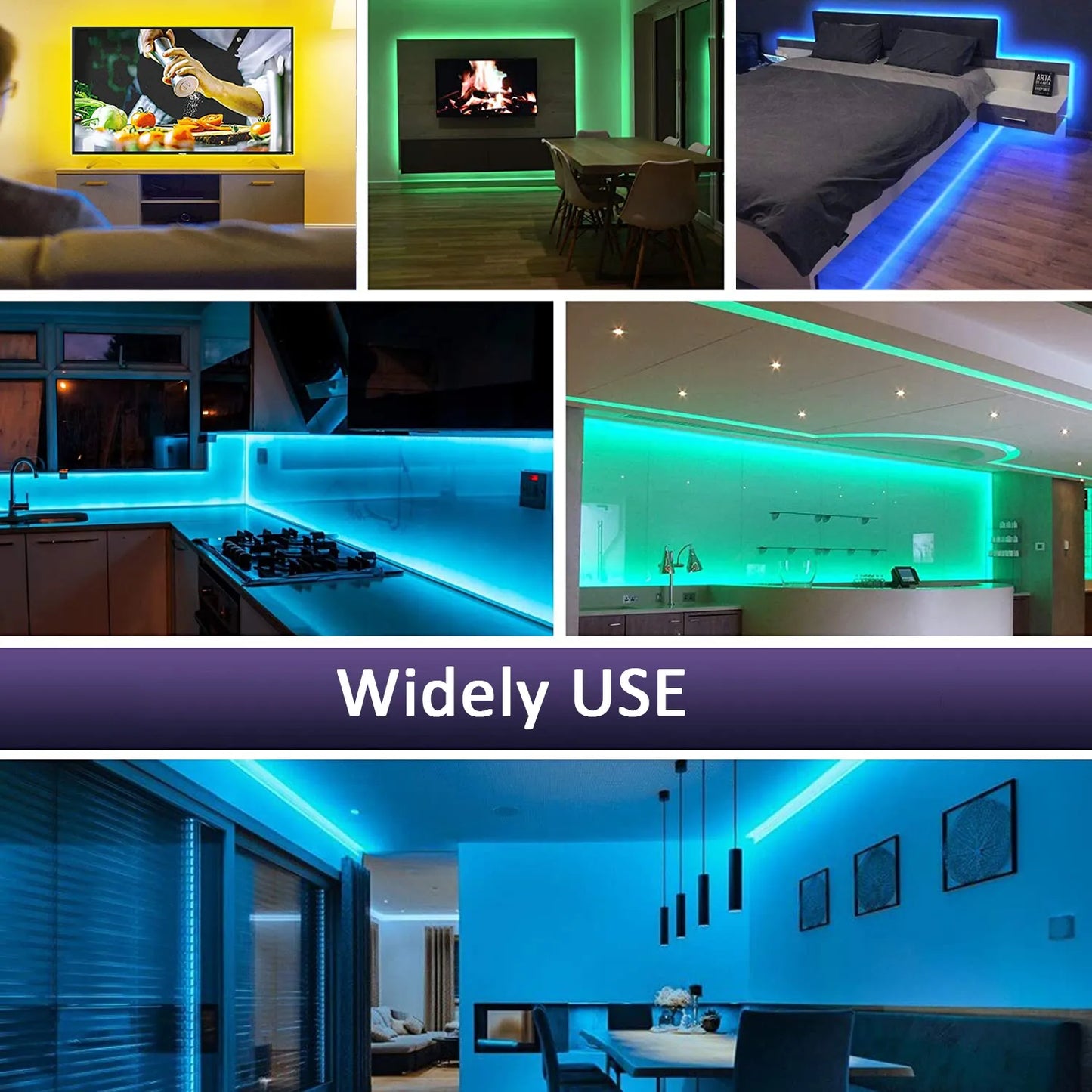 Glow Smart WIFI RGB LED Strip Lights. Work with Alexa/Google Home/Smart Life/Tuya; for Party Room Decor